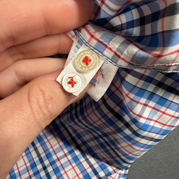 Southern Tide Mens Large Blue Plaid Vented Long Sleeve Button Up Classic Fit - Picture 10 of 16